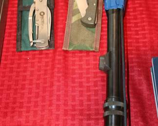 Rifle Scope, Pocket Knife, Multitool