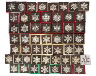 Set of 52 Gorham Sterling Silver Snowflake Ornaments