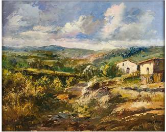 Jose VivesAtsara, Catalonian Village Scene, oil