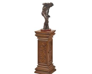 Bronze Sculpture and Pedestal
