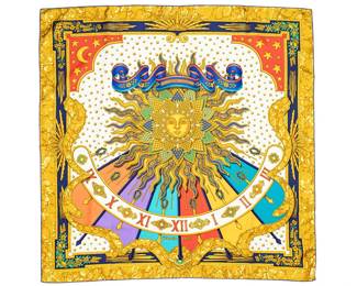 Hermes Carpe Diem Silk Scarf