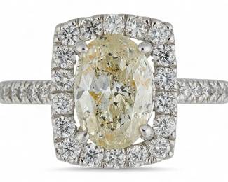 Platinum Canary Diamond Ring