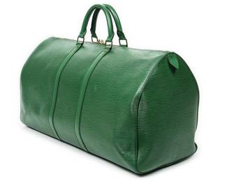 Louis Vuitton Keepall Black Stitching 55 Travel Bag