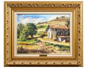  Jose Vives-Atsara, Catalonian Village Scene, oil on wood panel