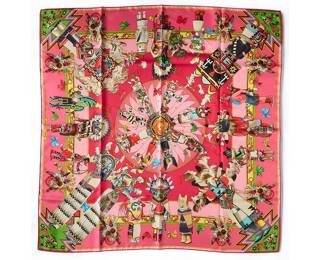 Hermes Paris Kachinas Silk Scarf