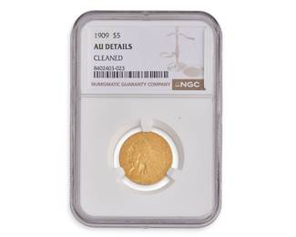  1909 $5 Half Eagle Indian Head Gold Coin