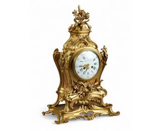  Boudebine Fils Gilt Bronze Mantel Clock