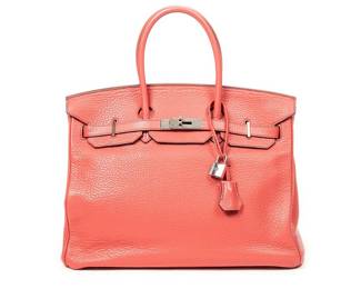 Hermes Birkin handbag in Rose Lipstick Clemence leather