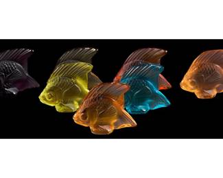  Lalique Crystal Poisson Figurines