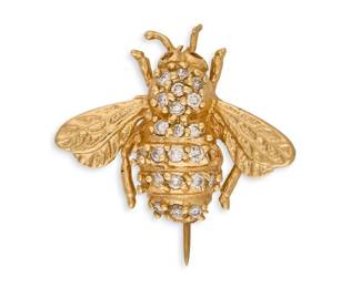 14K Diamond Bee Brooch