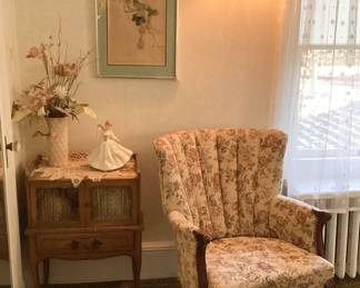 Tapestry Wing Chair and End Table 