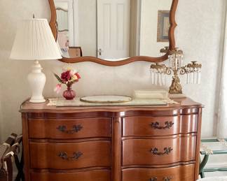 Serpentine Dresser and Mirror 