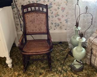 Victorian Caned Childs Rocker