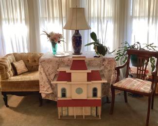 Drop leaf Table, Victorian Corner Chair, Antique Dollhouse