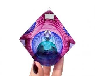232 KitKarblerMichaelDavidGeometricArtGlassPaperweight