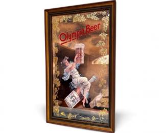 144 OlympiaBeerReverseGlassAdvertisingArt