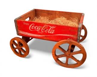 124 VintageCocaColaSmallWoodenWagon