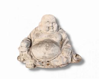 256 WeatheredBuddhaYardArtSculptureSeatedGardenFigure