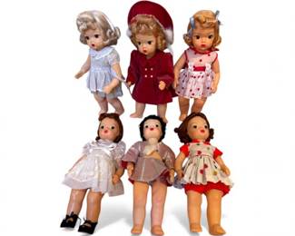 245 Setof6TerriLeeDollswLargeVintageWardrobeCollection