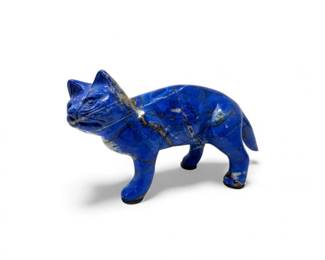 33 LapisLazuliCarvedCatFigurine5BlueStoneSculpture