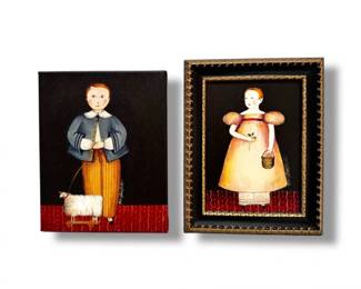 120 PairofOriginalMaryBethBaxterArtworksFramedUnframed