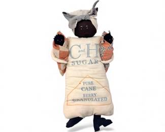 146 Vintage1986HandmadeCHSugarSackClothDollwTwinsSigned