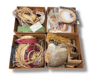 261 AssortedBasketWeavingSuppliesNaturalDyedWeavingMaterials