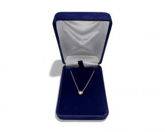 43 14KRoseGoldFabriPrincessCutDiamondPendantNecklace