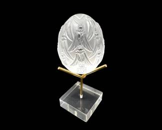 115 LaliqueFranceFrostedCrystalCicadaEggFigurine