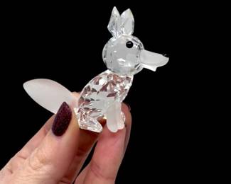 243 SwarovskiCrystalFoxFigurineClearwFrostedDetails