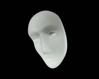 114 KostaBodaBrainsFrostedGlassHeadSculptureSigned