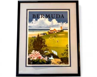 126 BermudabyAdolphTreidlerVintageTravelPosterFramed