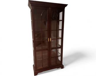 72 TallChippendaleStyleCurioDisplayCabinetGlassDoors