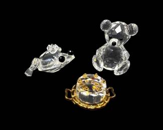129 SwarovskiCrystalBearFrogBirthdayCakeFigurines