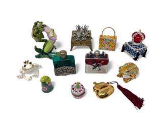 212 TrinketBoxesMinisLimogesFranceFrogsPerfumeBottle