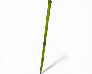 241 BlownGlassBambooGardenStakeTallGreenYardArt