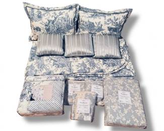64 2CompleteBedSetsBlueFloralBlossomswNewUnopenedPieces