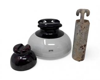 224 VintageSantanaCeramicInsulator1861BrooksPatentIronHook