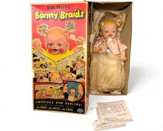 239 1950sIdealBonnyBraidsDollwOriginalBoxTags