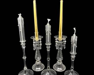 27 MuranoStyleBlownGlassOilLampsTallCandlestickswNewCandles
