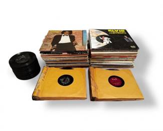 66 LargeAssortmentofVintageVinylRecordsElvisRollingStones