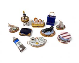 16 10LimogesFranceHandPaintedTrinketBoxesVariousDesigns