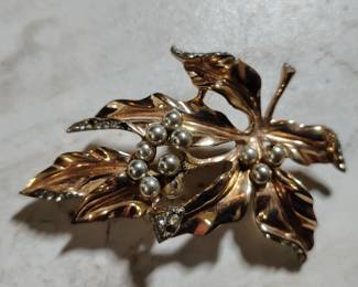 Sterling and gold antique brooch.