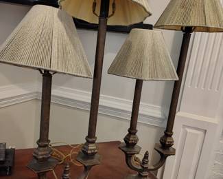 Antique bronze double arm lamps