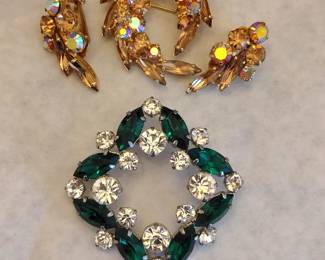 Antique rhinestone jewelry made by sherman and weitz