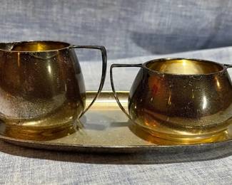 Sterling Silver Cream, Sugar And Tray