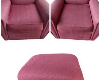 Subtle Herringbone Patterned Airmchairs And Ottomon