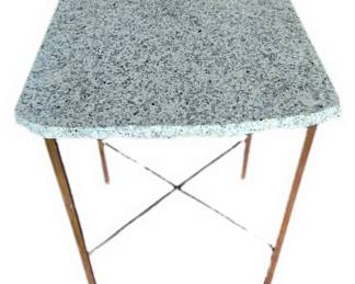 Midcentury Terazzo And Bronze Patina Side Table