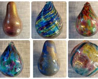 Pear Shaped Handblown Glass Ornaments