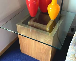 Unique Wood And Glass Side Table